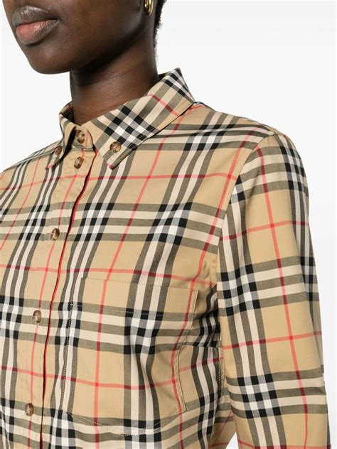 camicia burberry quadri blu|Burberry Camicia a Quadri .